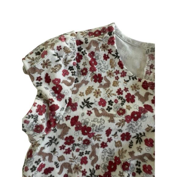 The Prairie By Rachel Ashwell Girls 4T Floral Fall Squirrel Corduroy Dress #5475 - Picture 3 of 10